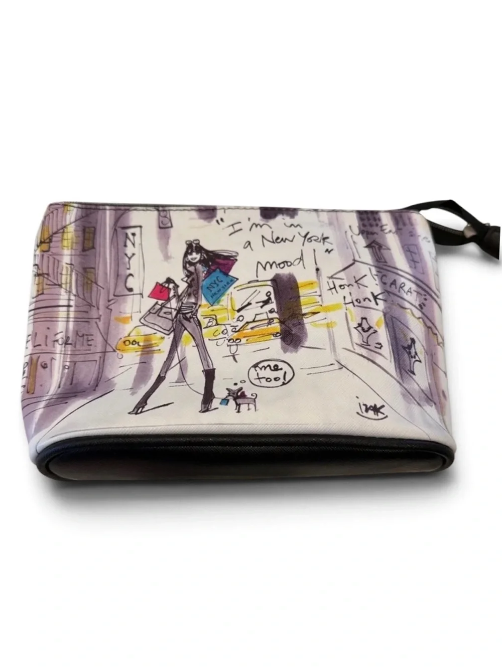 Izak Illustrated Cosmetic Pouch – Purple Sketch Print